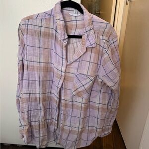 Plaid Women’s Shirt in Purple and Tan